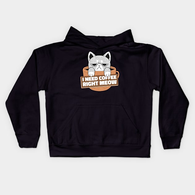 Cat Kitten sweet cat coffee Kids Hoodie by SNZLER